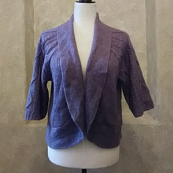 Chico's Bolero Open Front Cardigan Sweater Sz 1 NWT - Picture 2 of 9